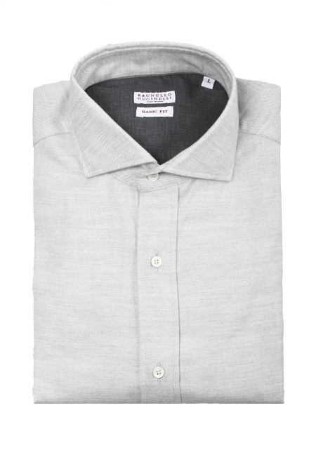 Shop BRUNELLO CUCINELLI  Camicia: Brunello Cucinelli camicia in cotone.
Chiusura con cannoncino e bottoni in madreperla.
Colletto francese.
Polsini con due bottoni in madreperla.
Basic fit.
Composizione:  59% cotone,41% lyocell.
Made in Italy.. MY6360028-C040